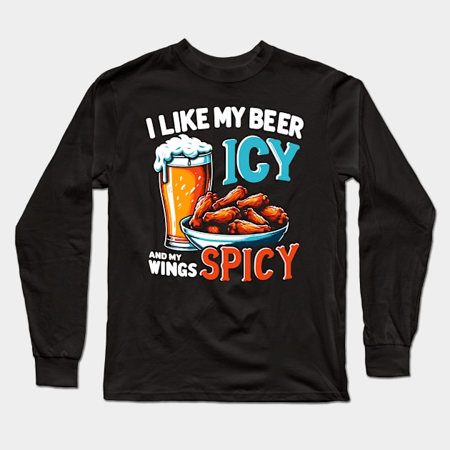 Beer Chicken WIngs Party Pub Crawl Bar Game Night Novelty Funny Beer Long Sleeve T-Shirt by KsuAnn